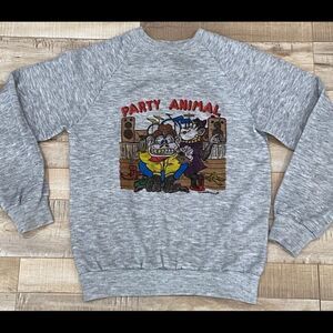 VINTAGE 70s Party Animal Pullover Sweatshirt